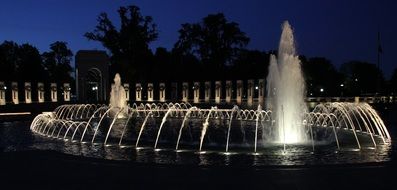 memorial of Wwii at night