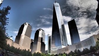 panoramic view of the skyscrapers