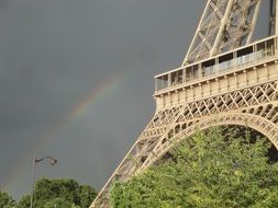 rainbow at Eiffel Tower, france, Paris