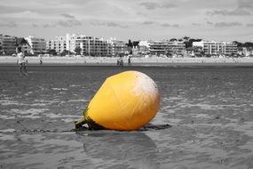 yellow buoy on Beach, France