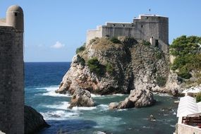 view of St. John's Fortress on cliff from Castle, croatia, Dubrovnik