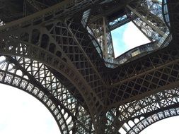 steel eiffel tower close up