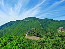 scenic view of great wall of china