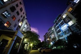 starry sky above the houses