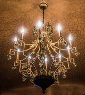 Chandelier in Gaudi house Barcelona