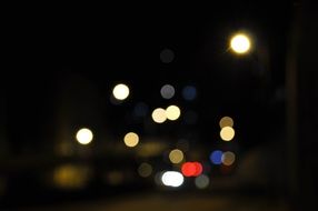 Hong Kong street lights at night in bokeh