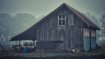 retro house with wooden walls