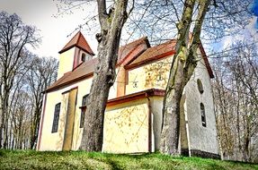 church building in park, poland,