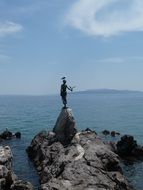 Statue Girl with Seagull