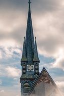 clock tower of a broken church