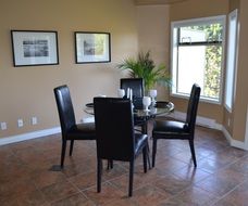 table with chairs in the dining room