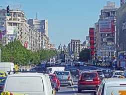 Morning traffic in Bucharest