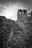 medieval stone tower of the old fortress