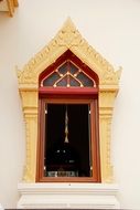 Window of the temple in Bangkok in Thailand