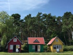 colorful houses in the resort village of Nida in Lithuania