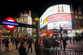 Piccadilly Circus at night, uk, england, London