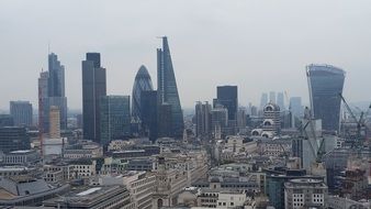 london skyline in fog