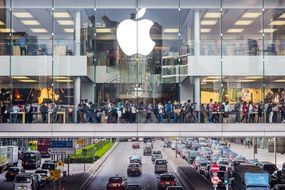 Apple Store above road, china, Hong Kong