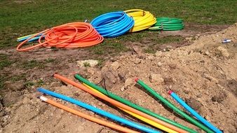 multi-colored electric cable