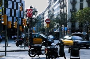 traffic on a city street in Barcelona