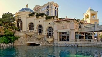 luxury buildings at water, Usa, nevada, Las Vegas