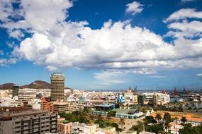 top view of coastal city, spain, Canary Islands, Las-Palmas