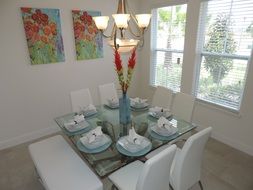 modern decor of a white dining room