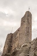 ruins of a medieval fortress on a rock