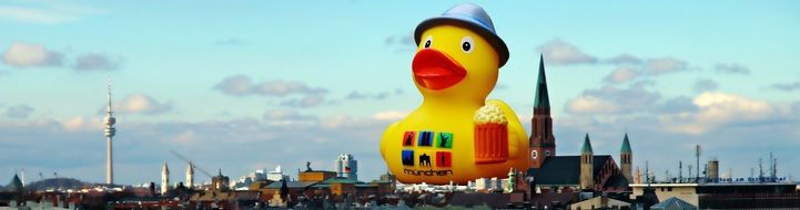 huge yellow duck in munich