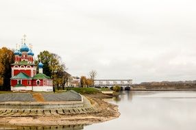 red church on the bank of the Volga, russia, Uglich
