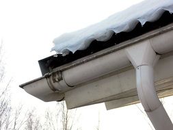 Eaves covered with Snow