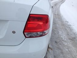red white car headlight
