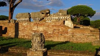 picturesque ancient ruins, italy, ostia