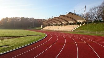 running tracks in the stadium