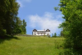 Landscape with the white house in summer, allgau