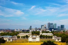 distant view of the skyscrapers of london