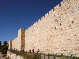 City wall in the old city in Jerusalem