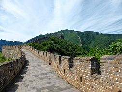 ancient great wall of china in summertime