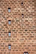 brick wall with windows