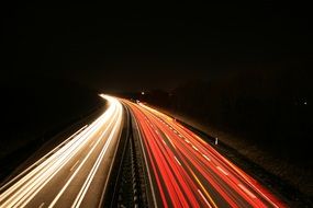 Road Traffic at Night, Long Exposure