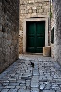paved street in Trogir