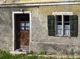 doors with a window on the building