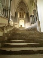 old stone staircase in the monastery
