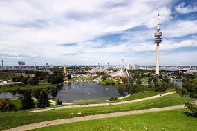 TV tower near the Olympic stadium in Munich