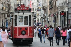Tram on the busy streets of Istanbul