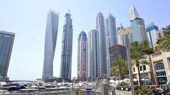 panoramic view of the buildings of modern architecture in Dubai