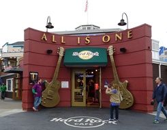 building with two guitars in san francisco