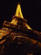 Eiffel Tower with orange lights