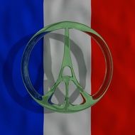 peace sign on the flag of France