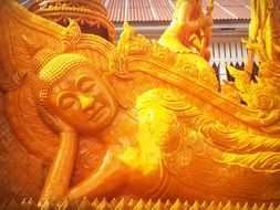 yellow bright sculpture in thailand